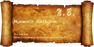 Nyemecz Balbina névjegykártya